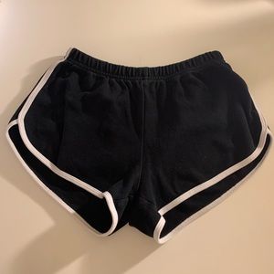 American Apparel Black and White Interlock Shorts